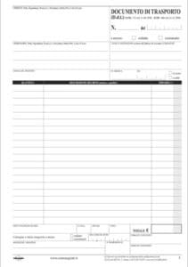 Fac-simile del documento di trasporto