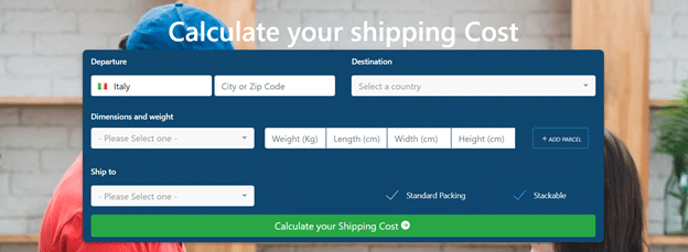 Shipping a parcel online